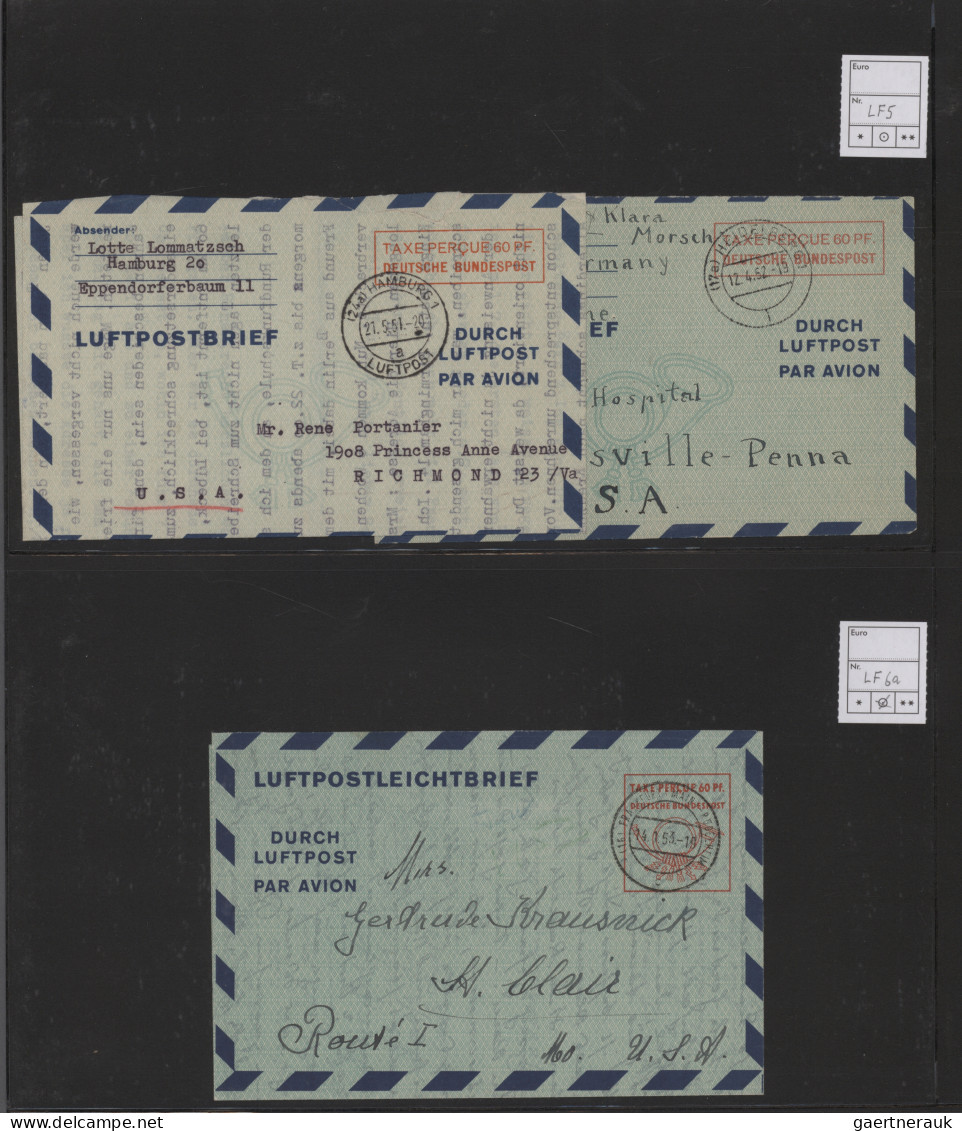 Bizone - Ganzsachen: 1948/1953, Luftpostfaltbriefe Bizone+Bund, Partie Von Zehn - Andere & Zonder Classificatie