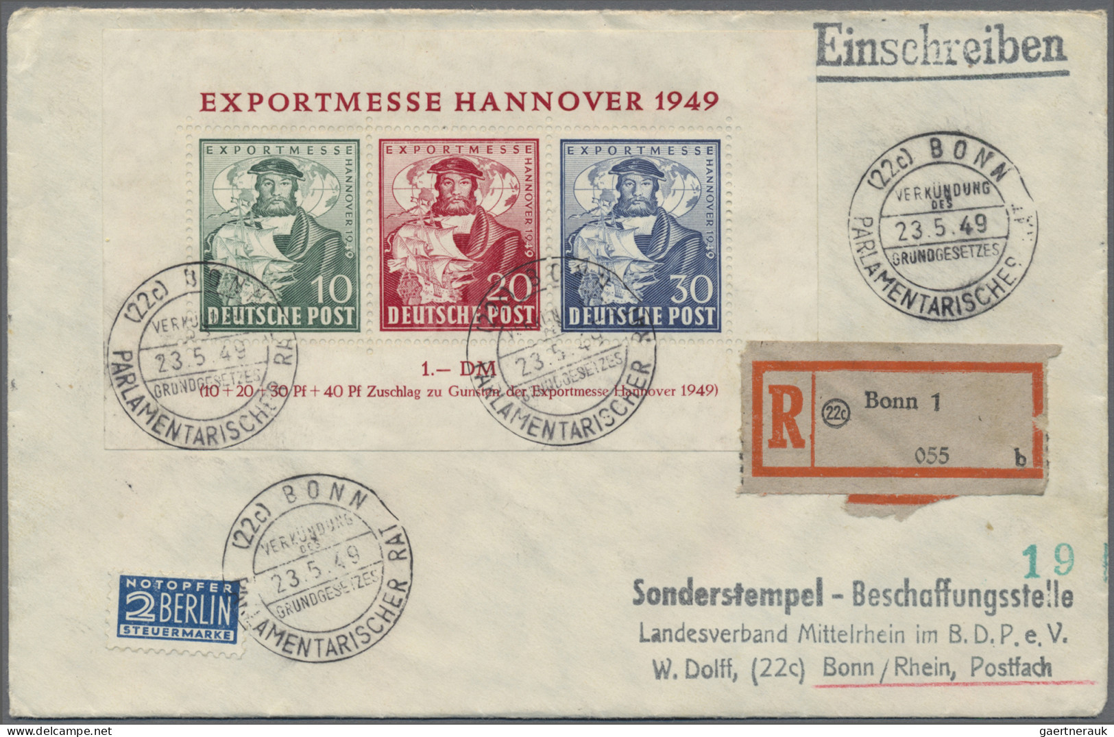 Bundesrepublik Deutschland: 1948/1956, Sammlung Von 77 Briefen, Meist Sondermark - Collections