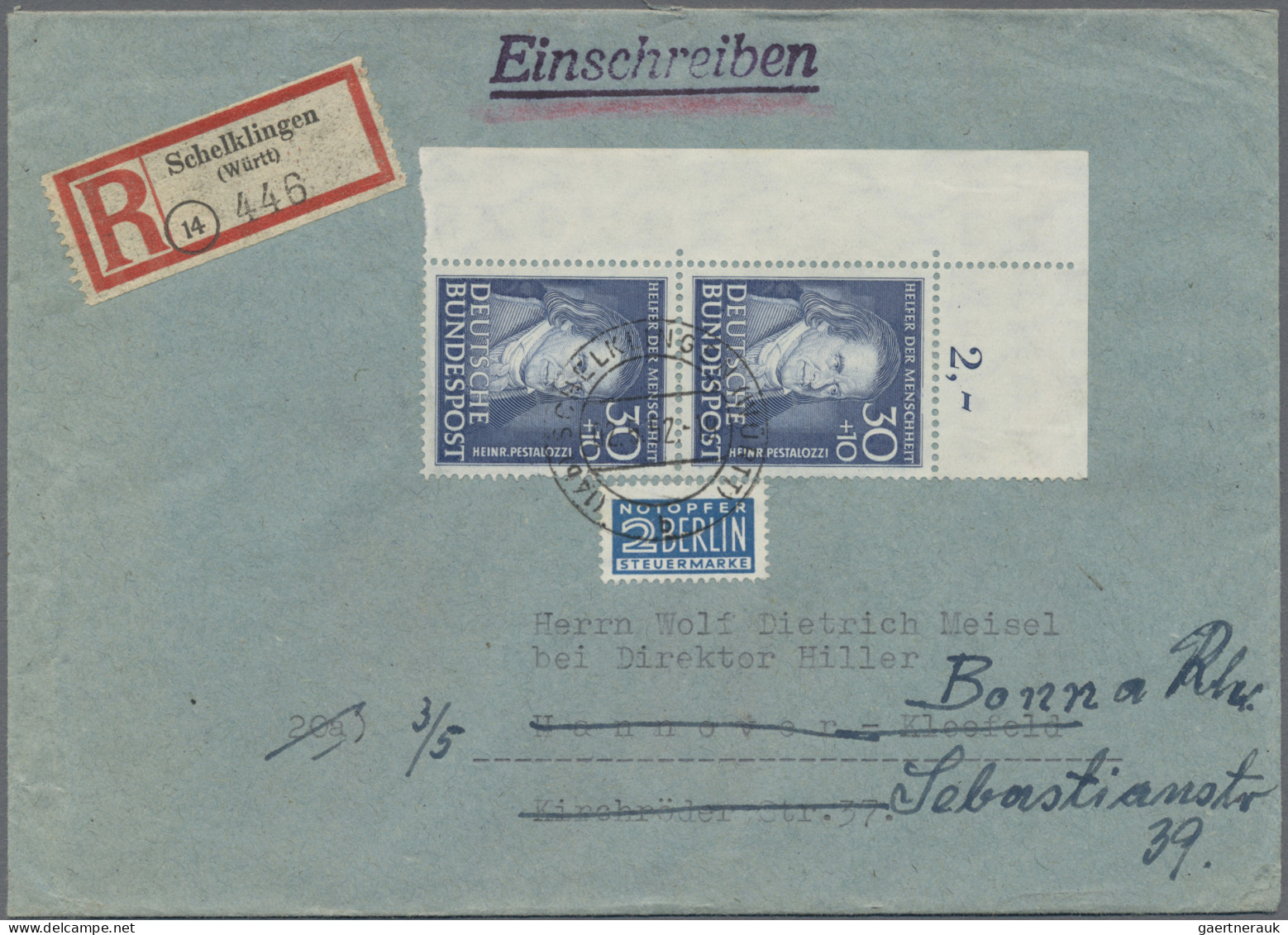 Bundesrepublik Deutschland: 1948/1956, Sammlung von 77 Briefen, meist Sondermark