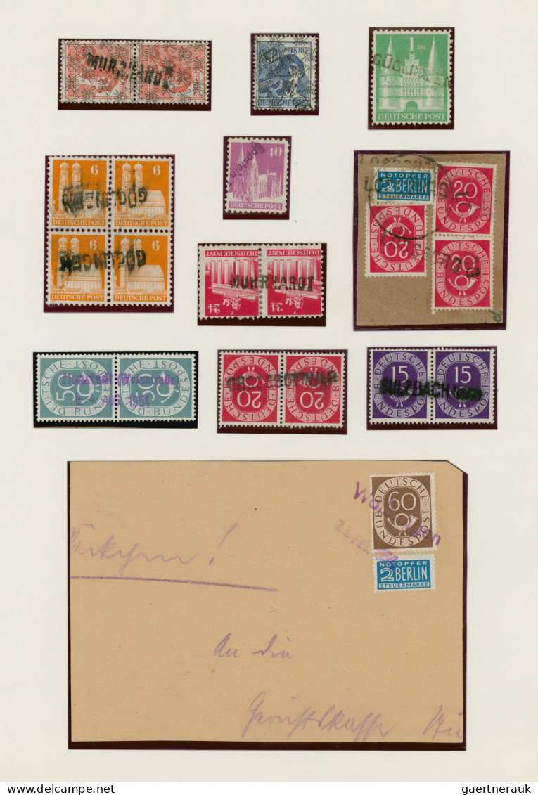 Bundesrepublik Deutschland: 1948/1958, Bizone/Bund-Notstempel, Sammlungspartie V - Collections