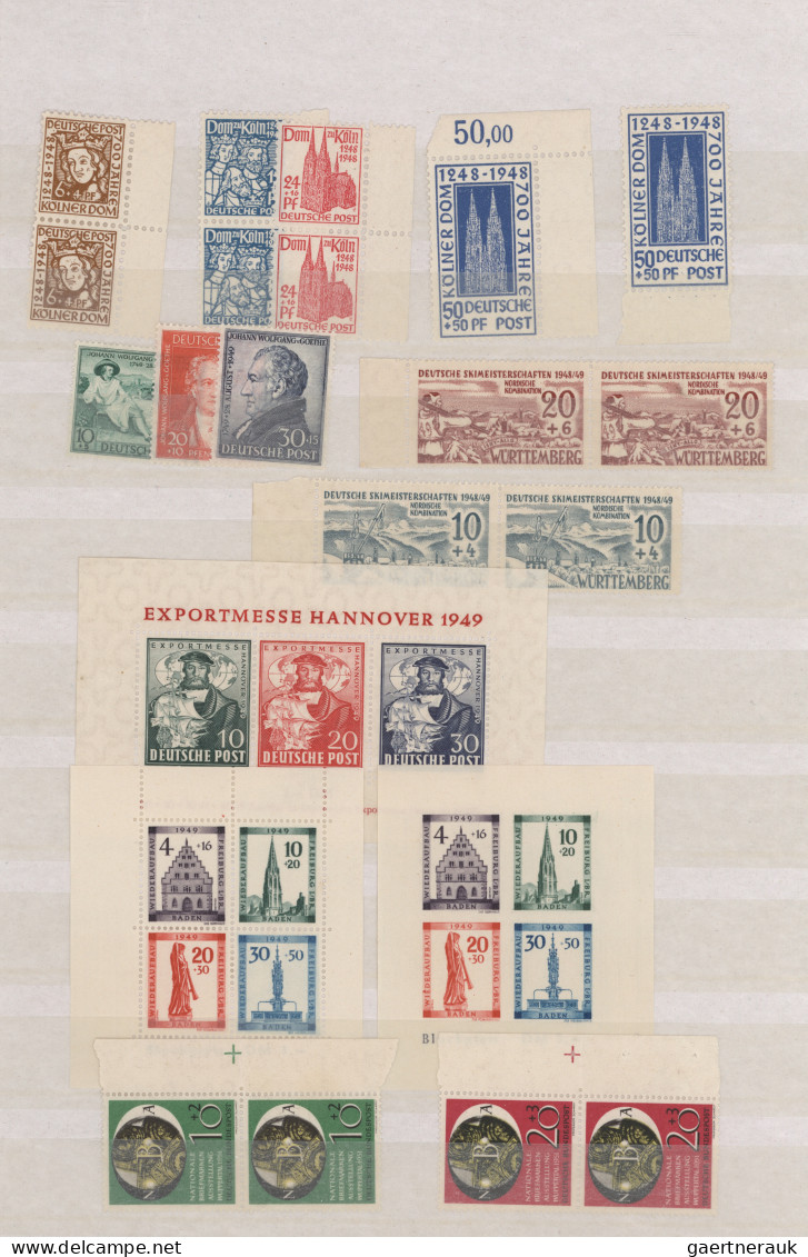 Bundesrepublik Deutschland: 1949/1955, Postfrische Partie Von Mittleren Und Bess - Sammlungen