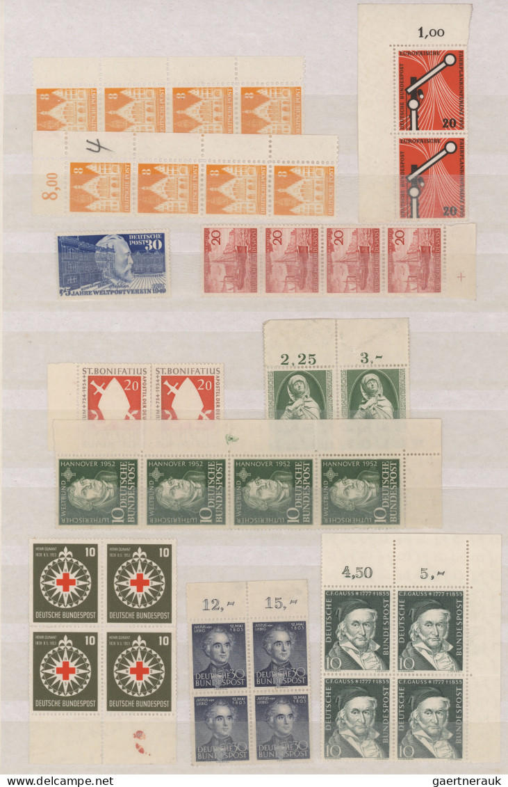 Bundesrepublik Deutschland: 1949/1955, Postfrische Partie Von Mittleren Und Bess - Verzamelingen