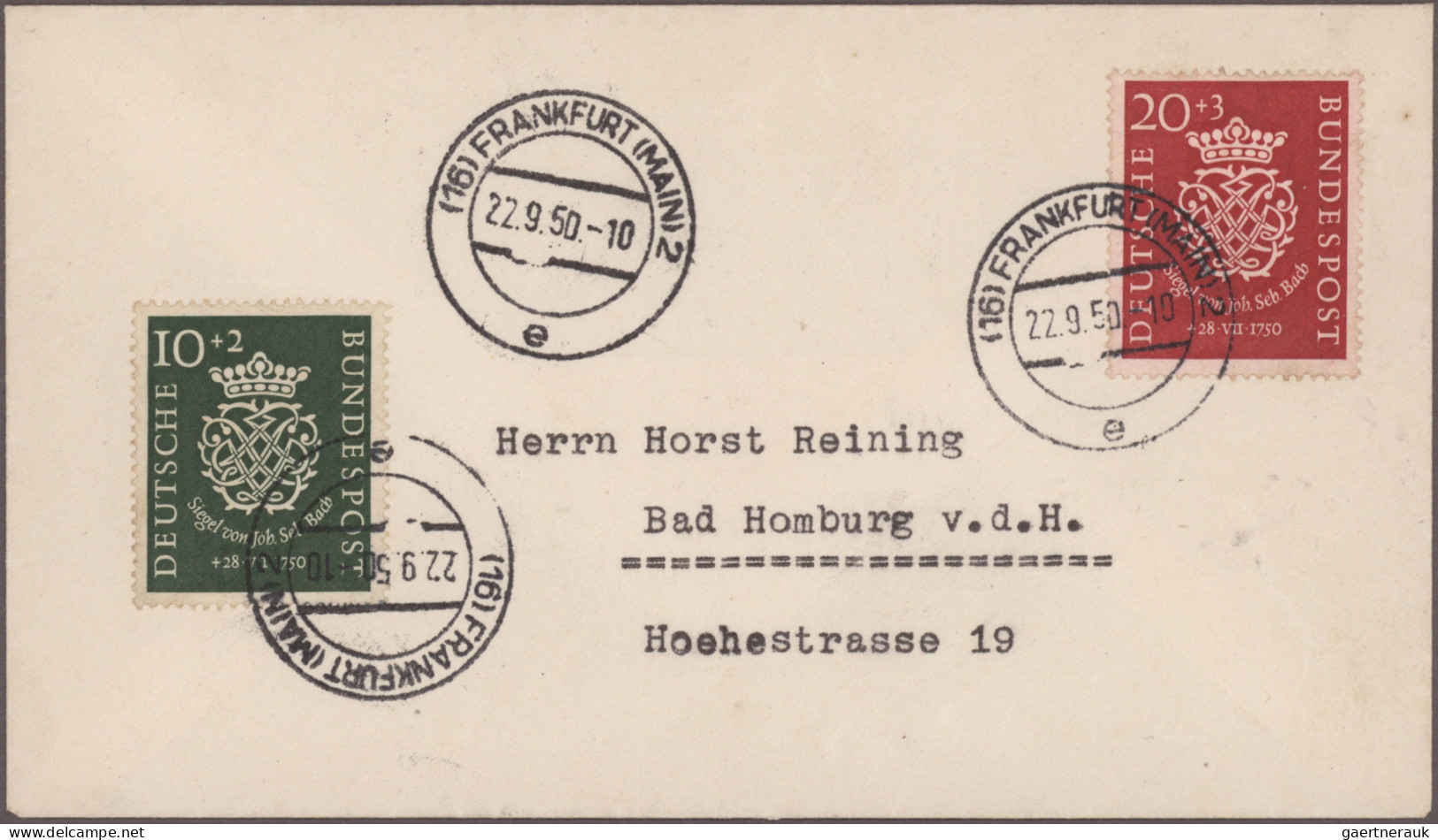 Bundesrepublik Deutschland: 1949/1959 (ca.), Schöne Partie Von Belegen Der Erste - Collections