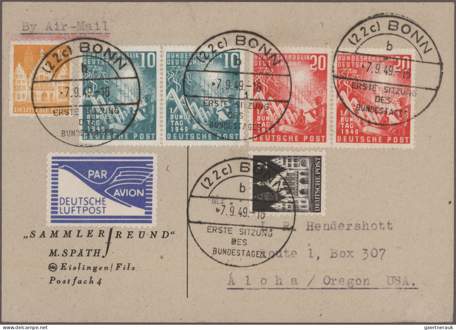 Bundesrepublik Deutschland: 1949/1959 (ca.), Schöne Partie Von Belegen Der Erste - Verzamelingen
