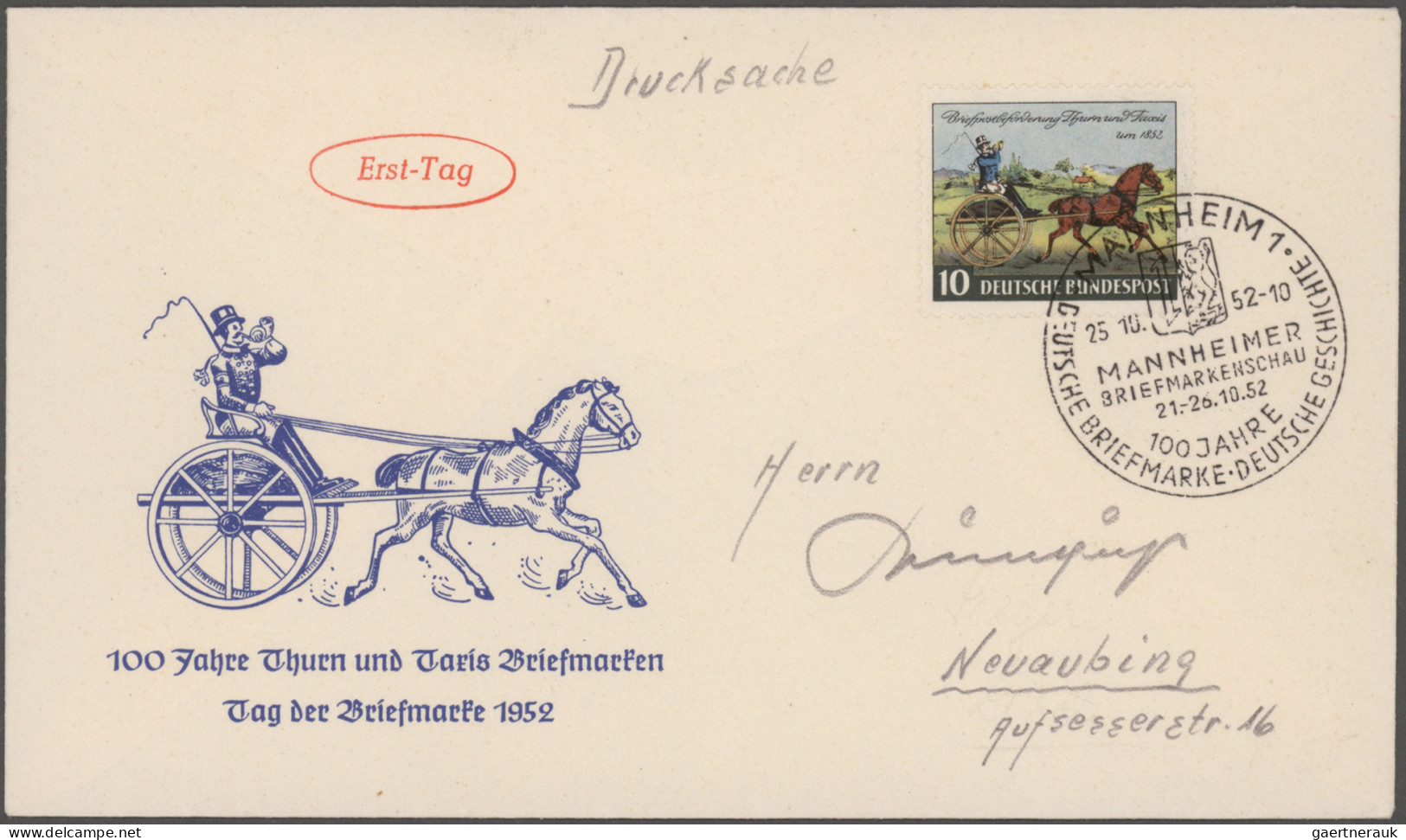 Bundesrepublik Deutschland: 1949/1959 (ca.), Umfangreicher FDC-Posten, fast nur