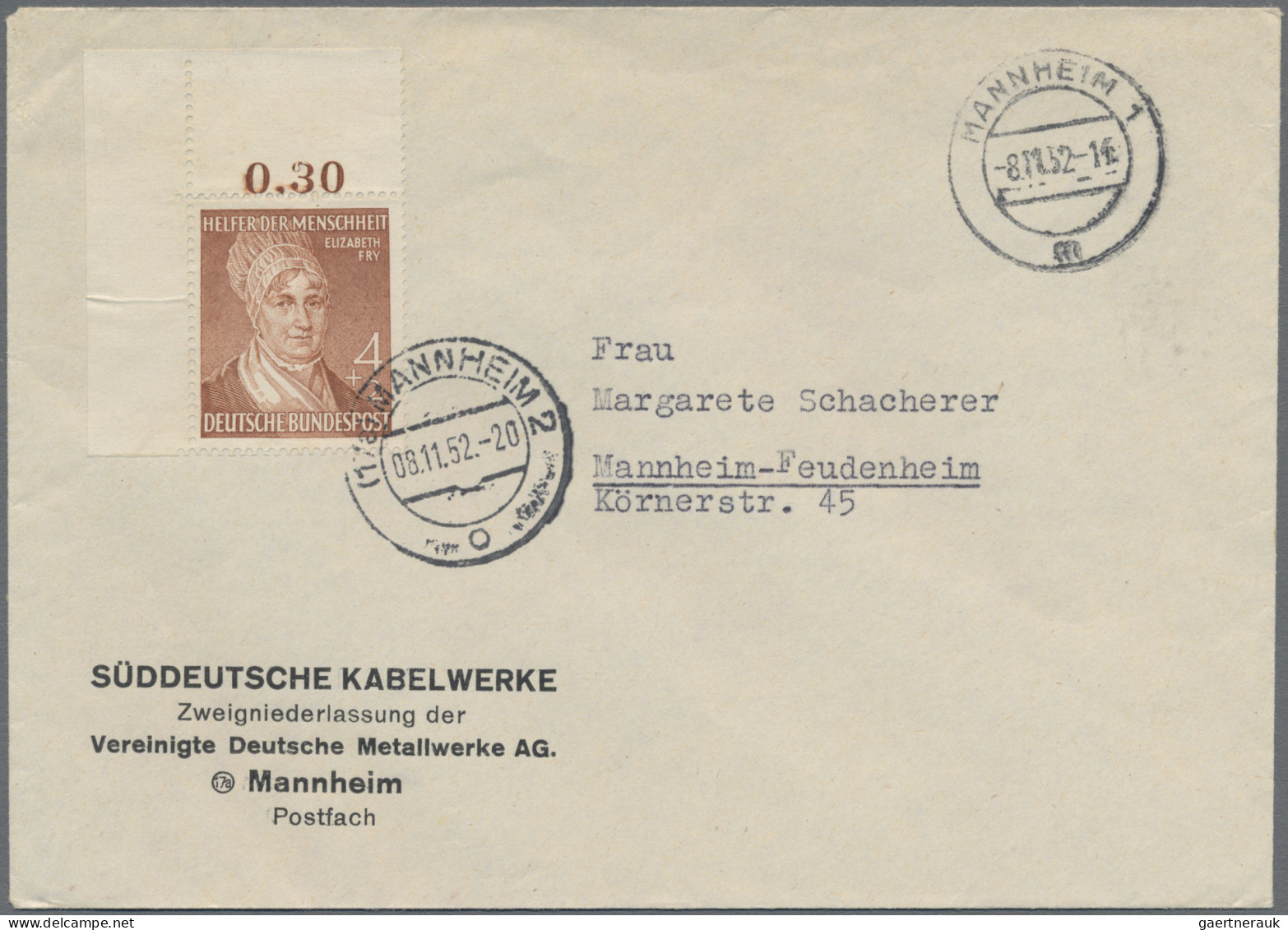 Bundesrepublik Deutschland: 1949/1968, nette Belege-Partie von 32 Briefen und Ka