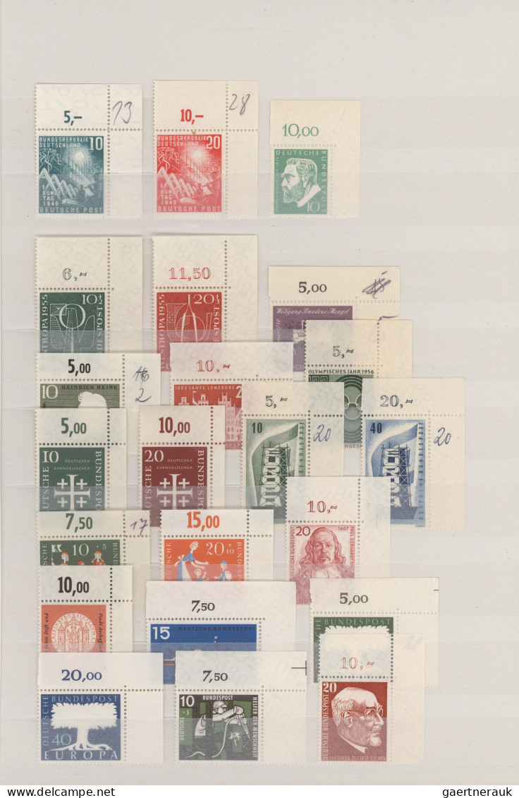 Bundesrepublik Deutschland: 1949/1994, BOGENECKEN, Postfrische Sammlung Von Ca. - Verzamelingen
