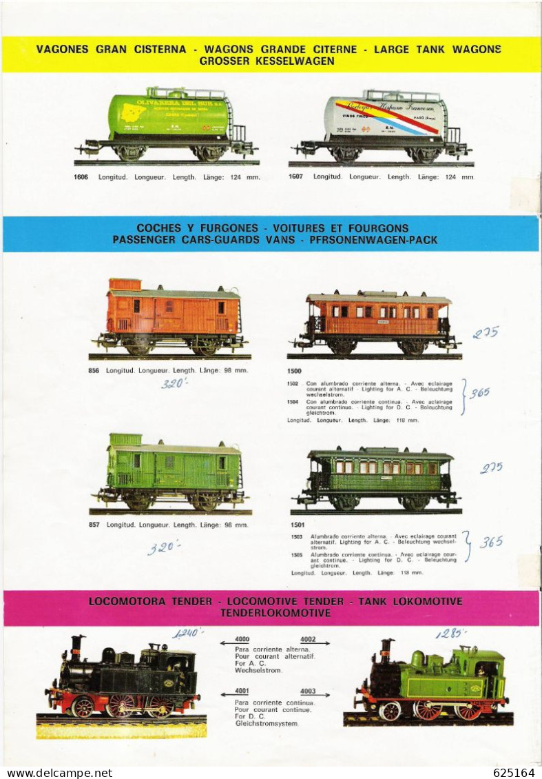 Catalogue ELECTROTREN 1974 Escala HO 1/87  - En Espagnol, Allemand, Anglais Et Français - Frans