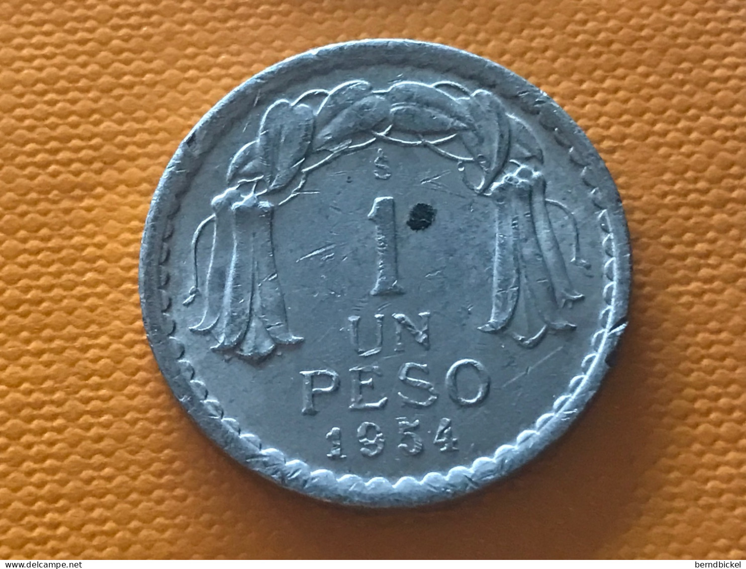 Münze Münzen Umlaufmünze Chile 1 Peso 1954 - Chili