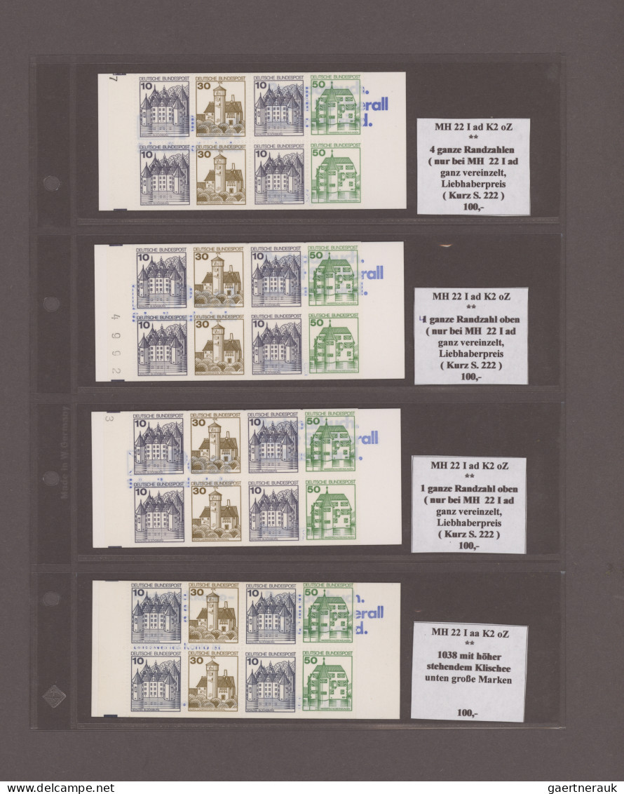 Bundesrepublik - Markenheftchen: 1977/1982: BURGEN Und SCHLÖSSER, Umfassende Und - Other & Unclassified