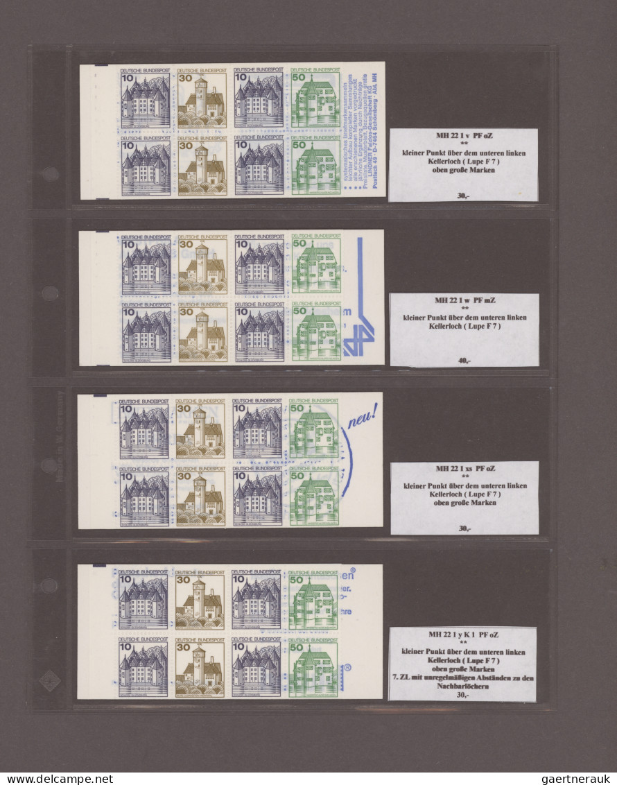 Bundesrepublik - Markenheftchen: 1977/1982: BURGEN und SCHLÖSSER, umfassende und