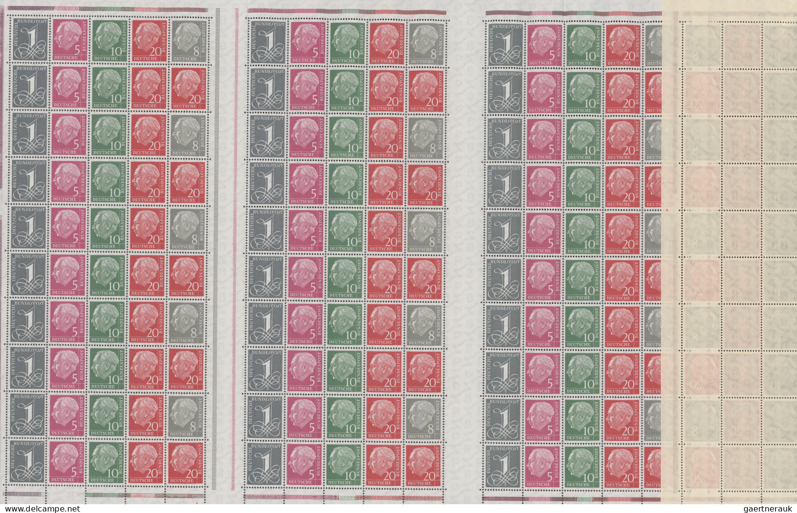 Bundesrepublik - Markenheftchenbogen: 1954/1960, Hochwertige Sammlung HEUSS MHB - Other & Unclassified