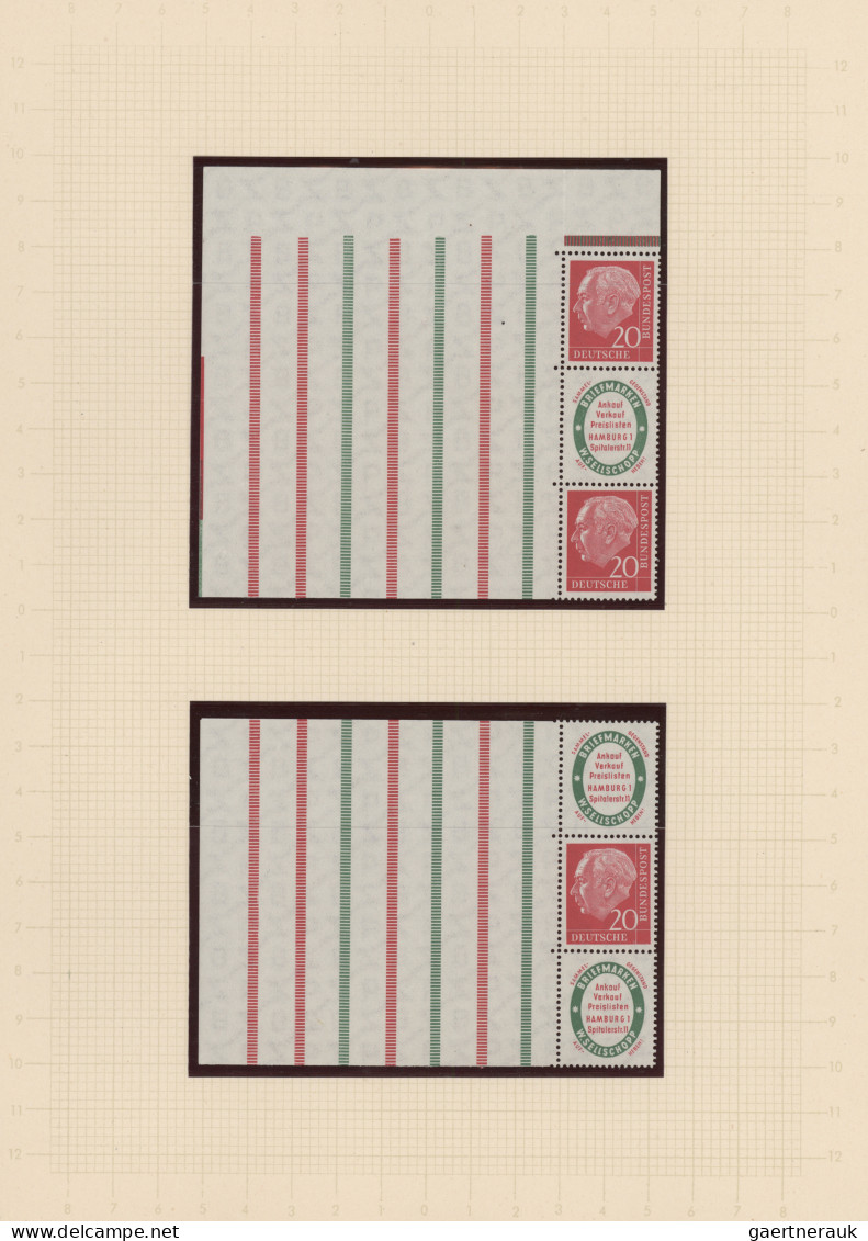 Bundesrepublik - Zusammendrucke: 1955/1956, Heuss I MH/MHB 2 Und 3: Saubere Post - Zusammendrucke