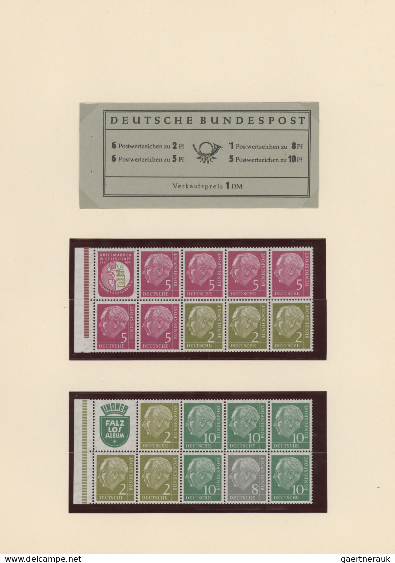 Bundesrepublik - Zusammendrucke: 1955/1956, Heuss I MH/MHB 2 und 3: saubere post