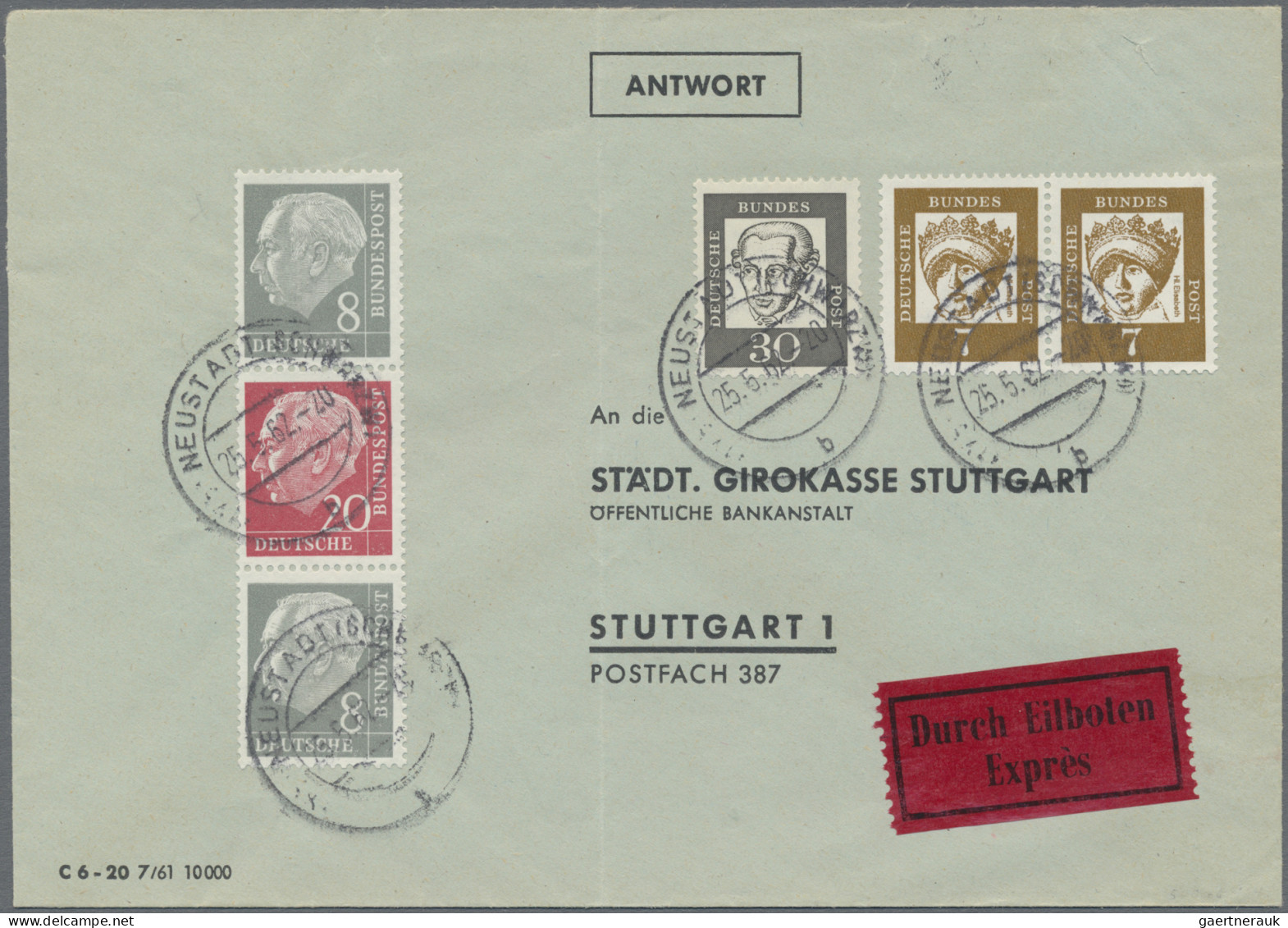 Bundesrepublik - Zusammendrucke: 1955/1962, Heuss, Saubere Partie Von Fünf Attra - Se-Tenant