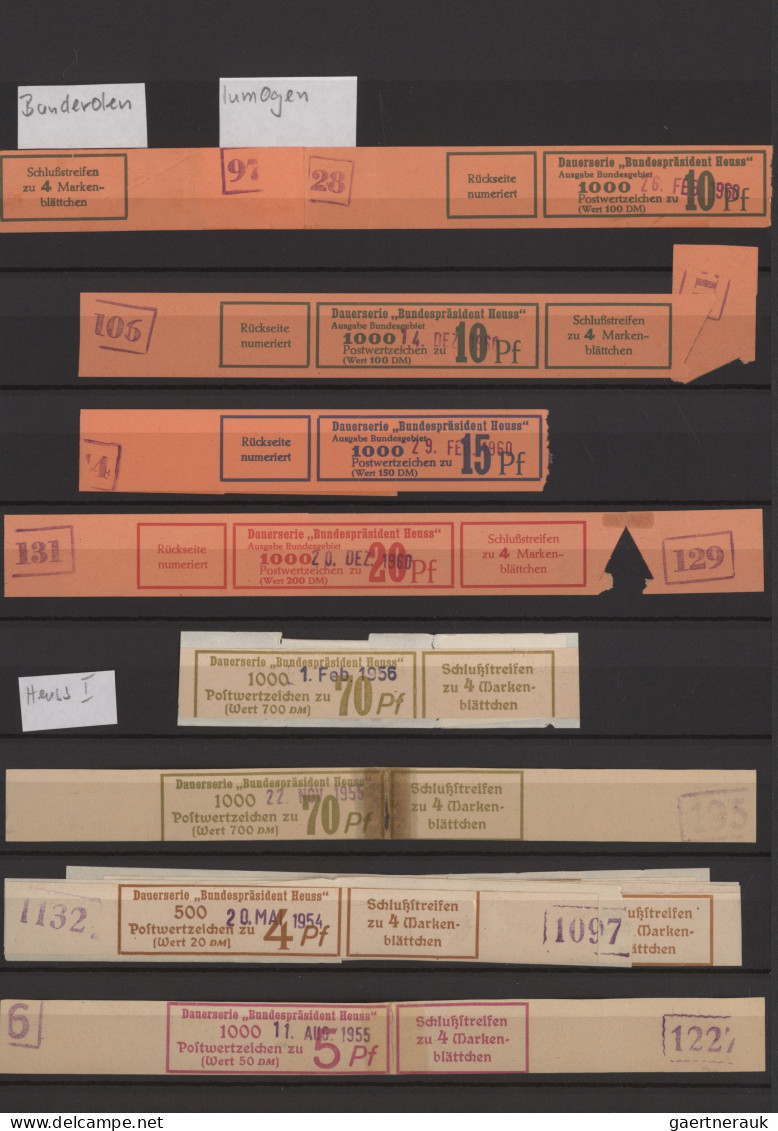 Bundesrepublik - Rollenmarken: 1954/1959, Heuss I-III Inkl. Lumo-Werte: Umfangre - Roller Precancels