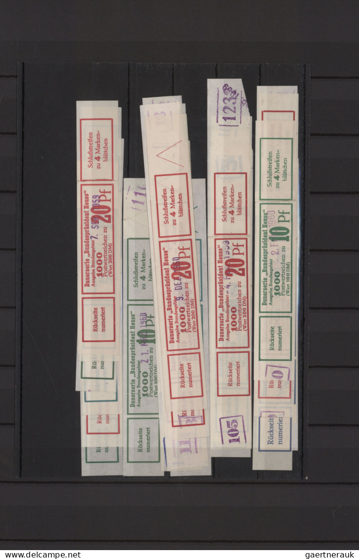 Bundesrepublik - Rollenmarken: 1954/1959, Heuss I-III inkl. Lumo-Werte: umfangre