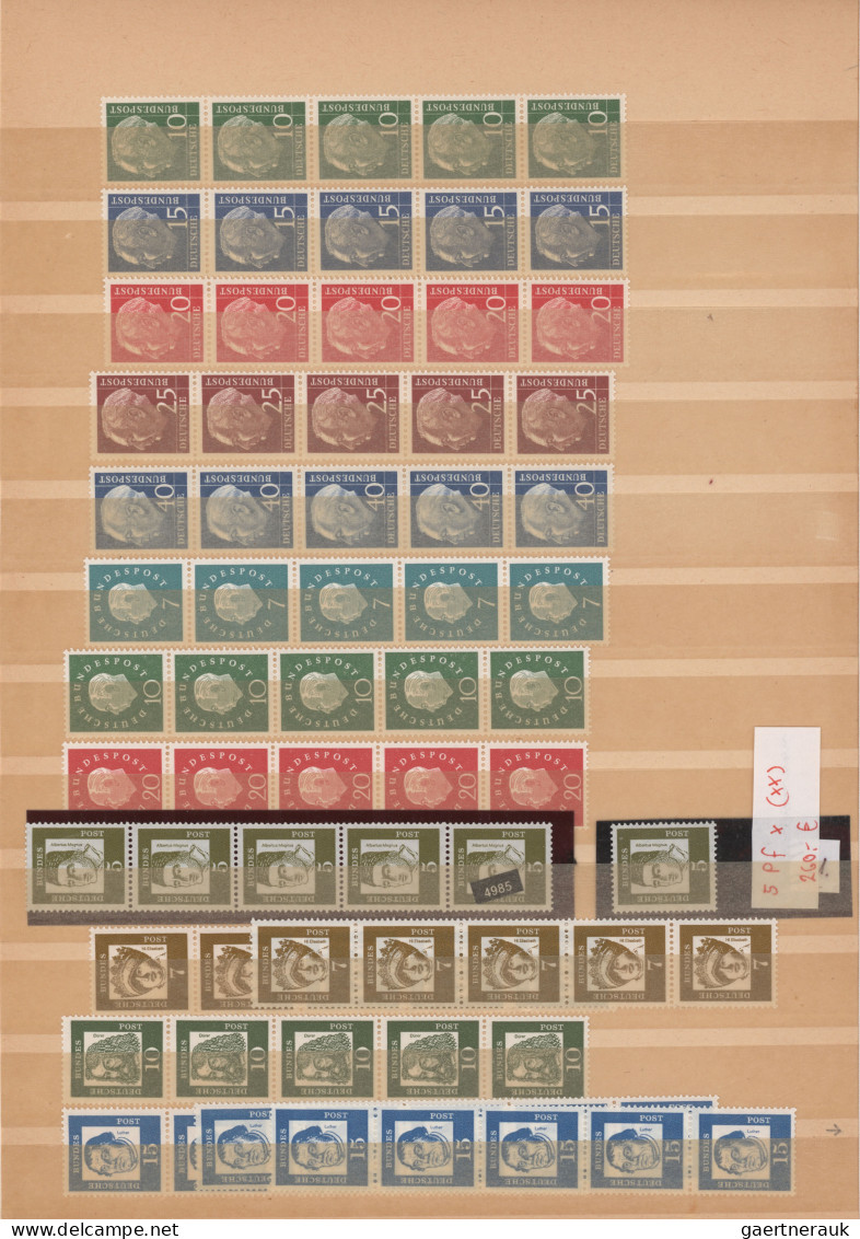 Bundesrepublik - Rollenmarken: 1954/2000, Umfangreicher Postfrischer Sammlungsbe - Roulettes