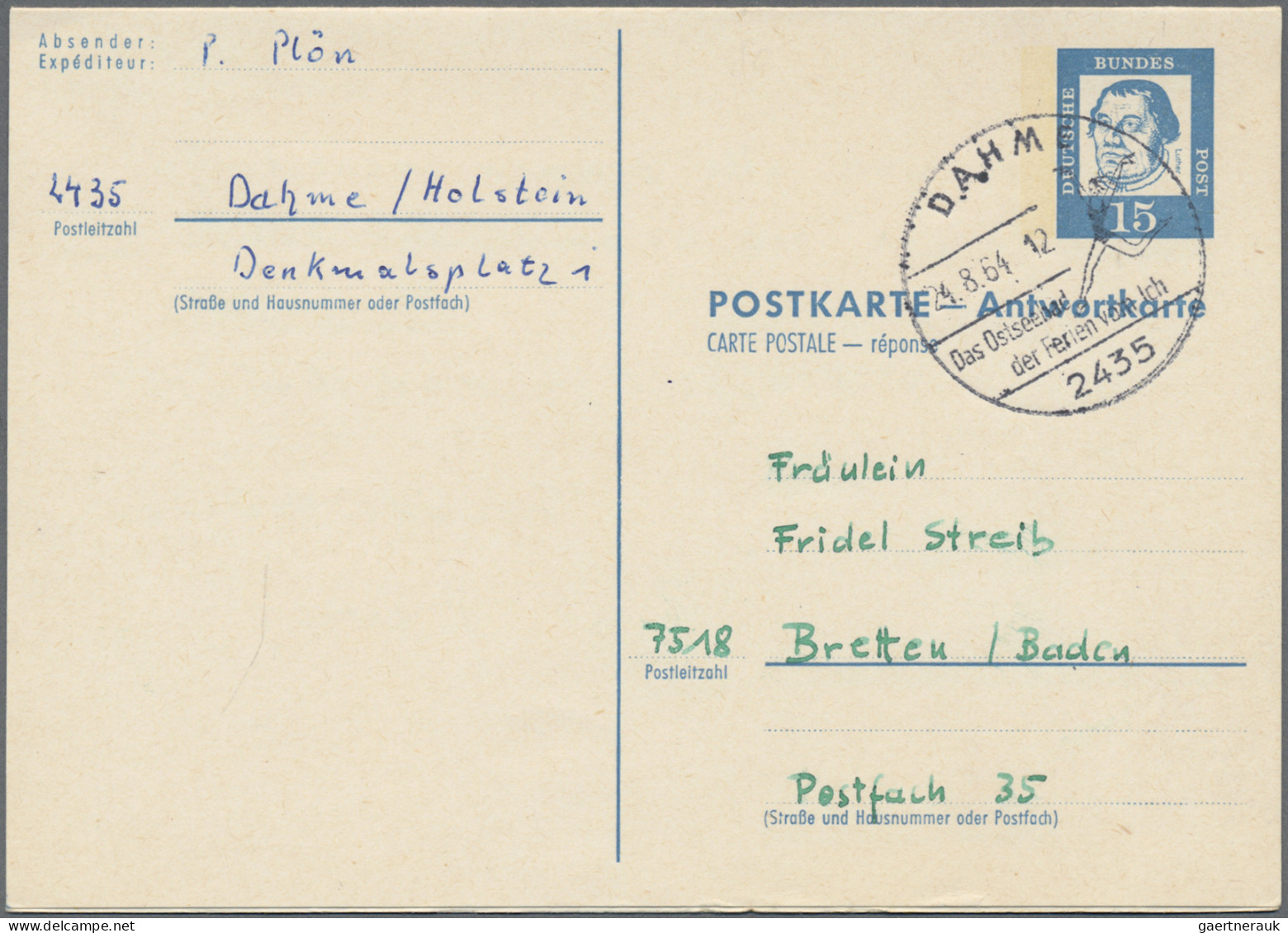 Bundesrepublik - Ganzsachen: 1950/1965, Partie Von Ca. 123 Meist Gebrauchten Gan - Other & Unclassified