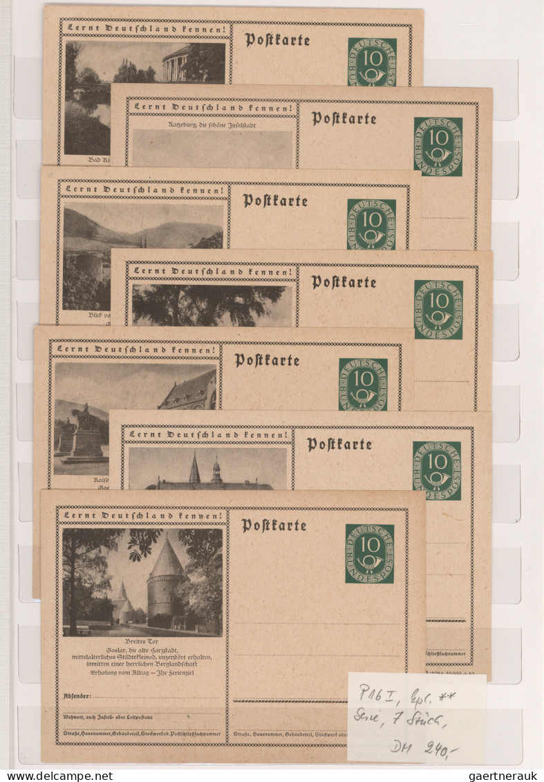 Bundesrepublik - Ganzsachen: 1952/1954, Bild-Ganzsachen Posthorn, Saubere Sammlu - Autres & Non Classés