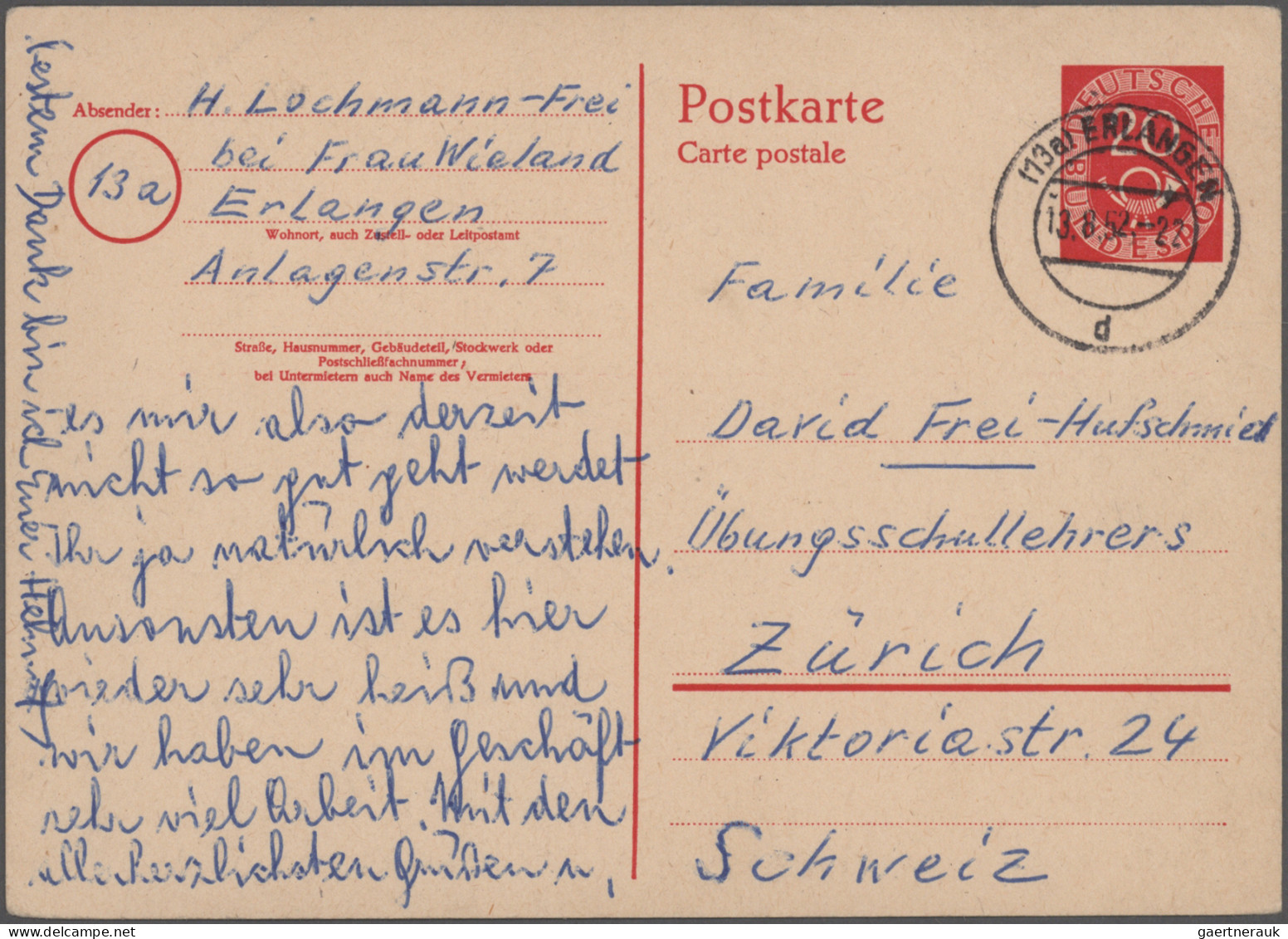 Bundesrepublik - Ganzsachen: 1952/1954, Posthorn, Saubere Sammlung Von 27 Gebrau - Sonstige & Ohne Zuordnung