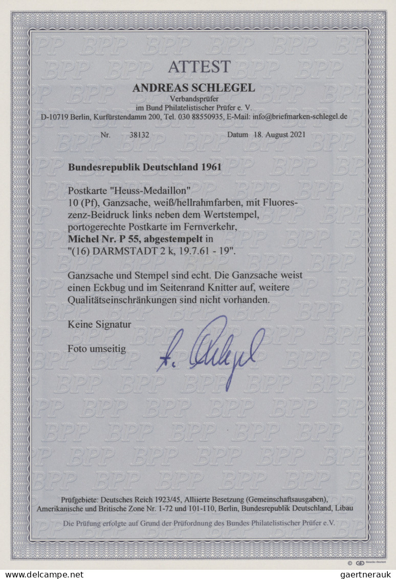 Bundesrepublik - Ganzsachen: 1954/1961, Bundespräsident Heuss I Und Heuss II, Um - Other & Unclassified