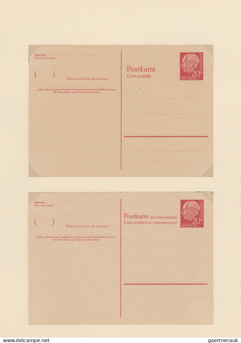 Bundesrepublik - Ganzsachen: 1954/1961, Heuss I Und II, Schöne Kollektion Ungebr - Other & Unclassified