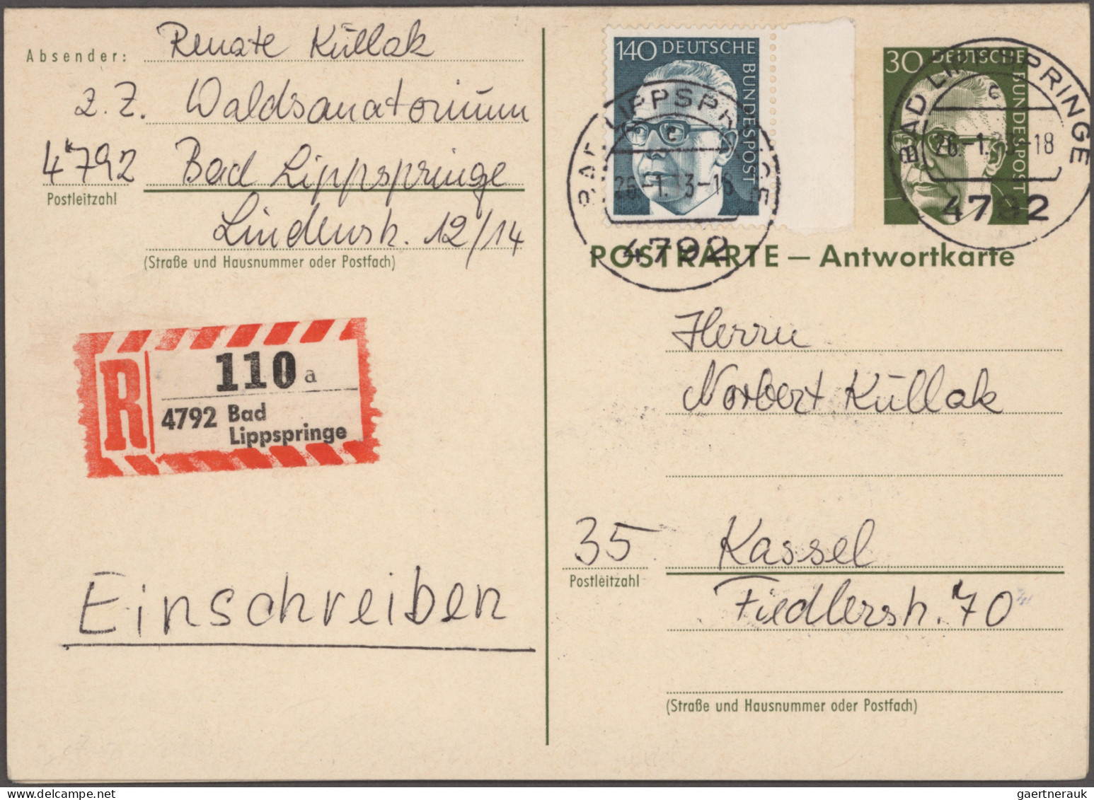 Bundesrepublik - Ganzsachen: 1971/2004, umfangreiche Sammlung von ca. 770 gebrau