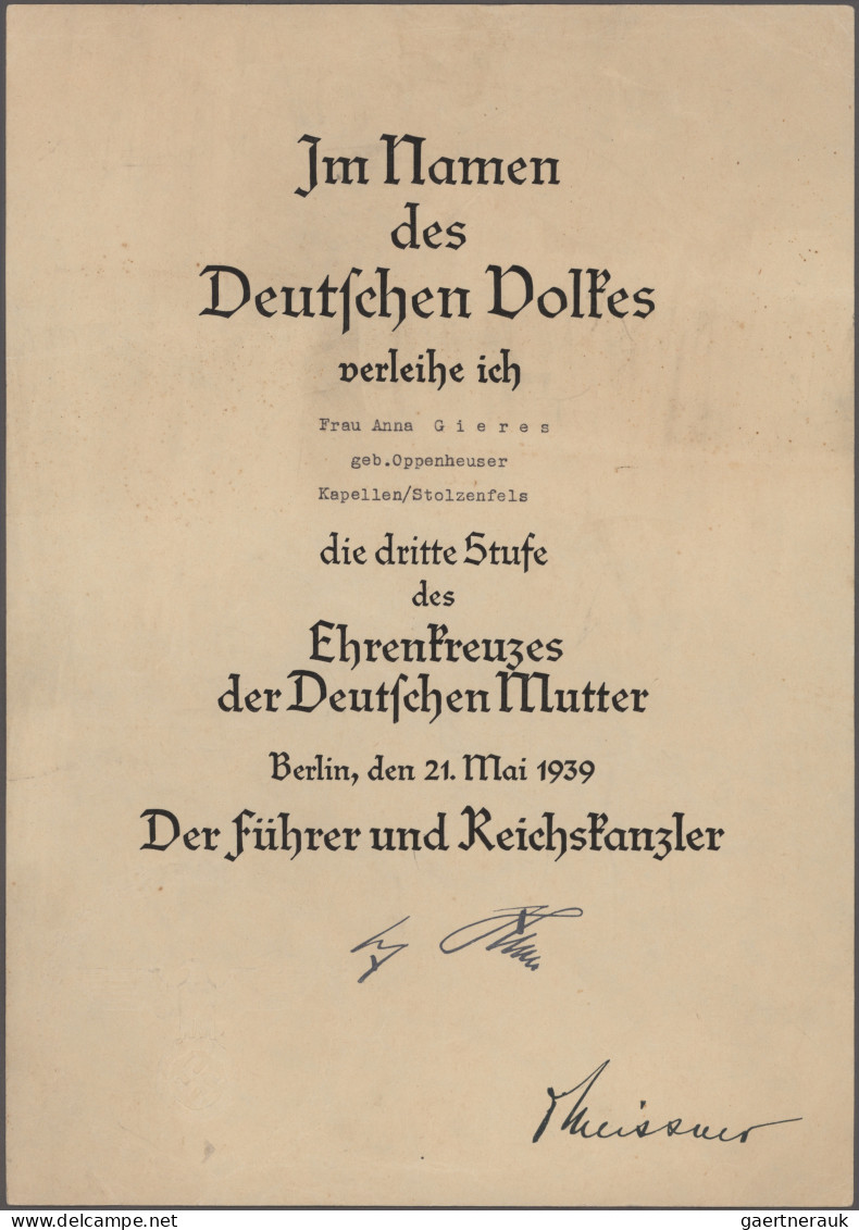 Autographen: ADOLF HITLER, Zwei Autopen-Unterschriften: (1) 4.3.1938 Auf Glückwu - Other & Unclassified