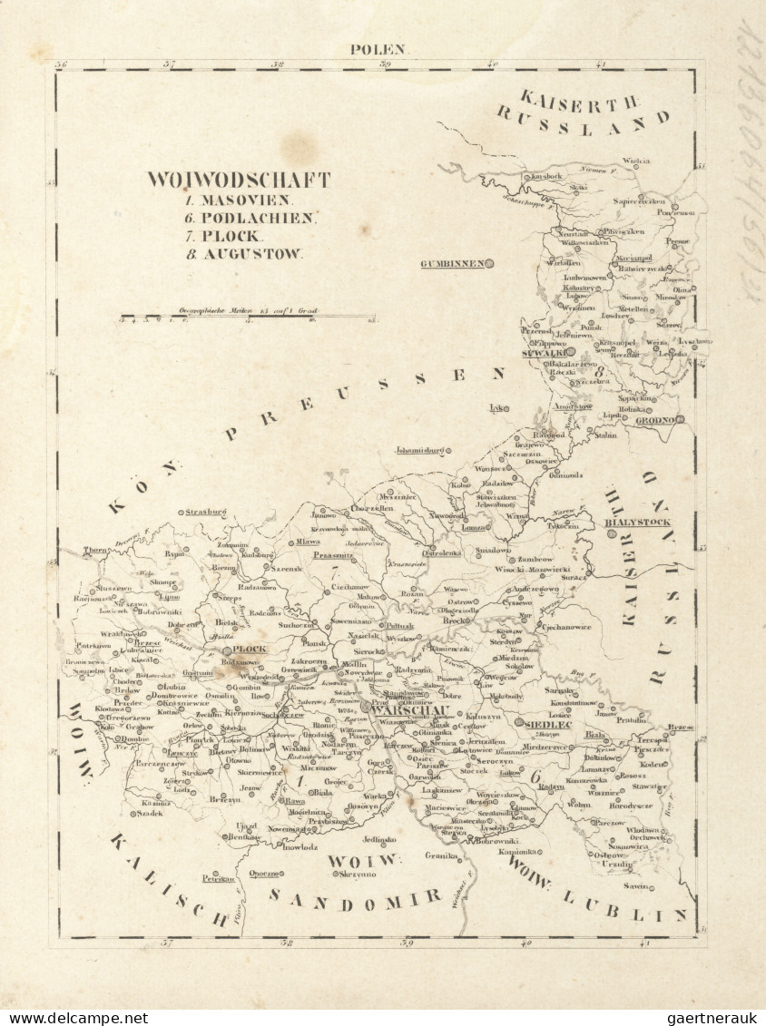 Landkarten und Stiche: 1580/1820 (ca). Bestand von über 130 alten Landkarten, me