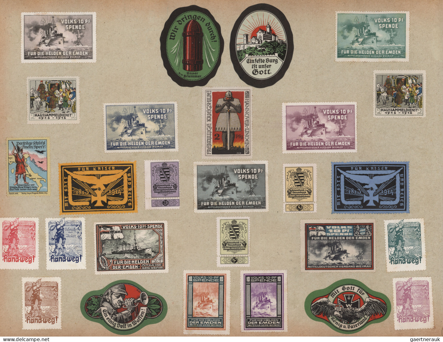 Vignetten: 1914/1919 Ca.: Sammlung Von Rund 700 Vignetten Und Aufkleber Aus Der - Cinderellas