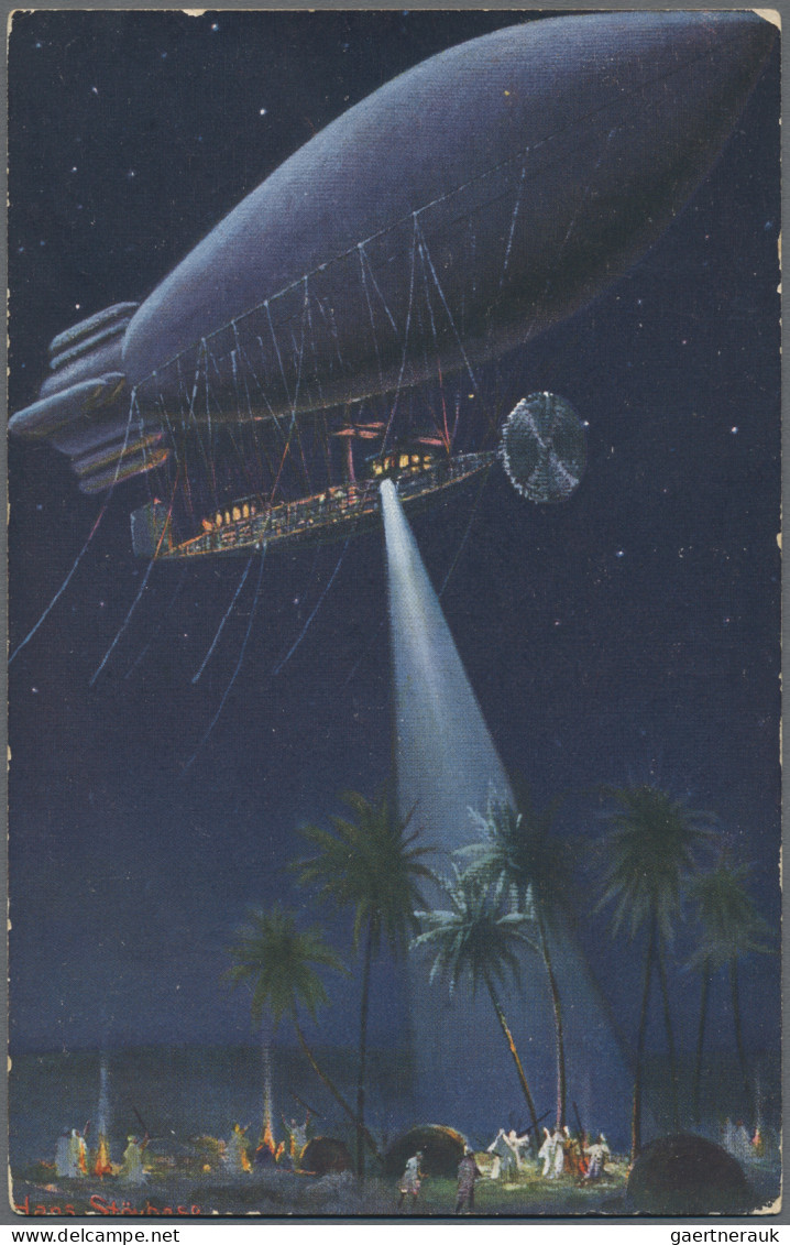 Ansichtskarten: Motive: 1909/1915 (ca.), Zeppelin/Luftwaffe WK I, Partie Von 29 - Other & Unclassified