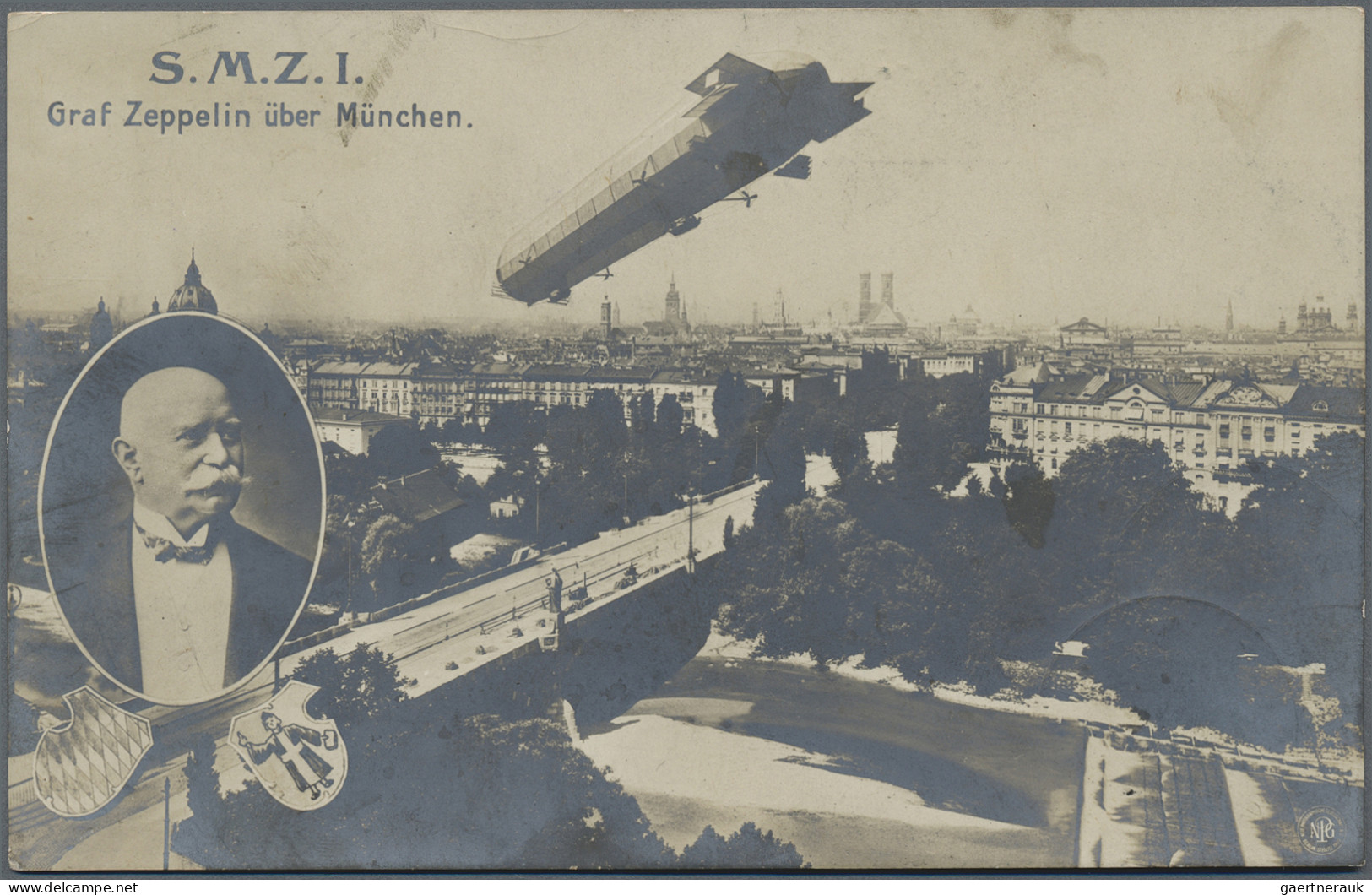 Ansichtskarten: Motive: ZEPPELIN: Ca 185 Zeppelin postcards and a few photos, wi