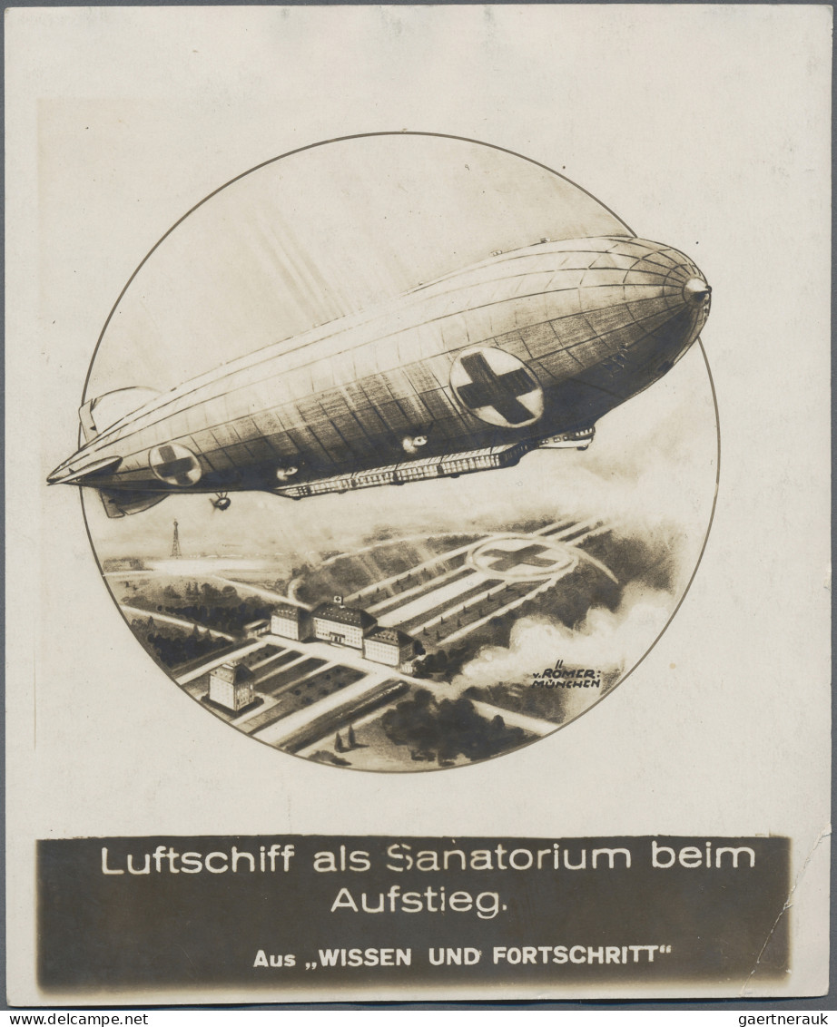 Ansichtskarten: Motive: ZEPPELIN: Over 140 Zeppelin Postcards, Mostly Real Photo - Other & Unclassified