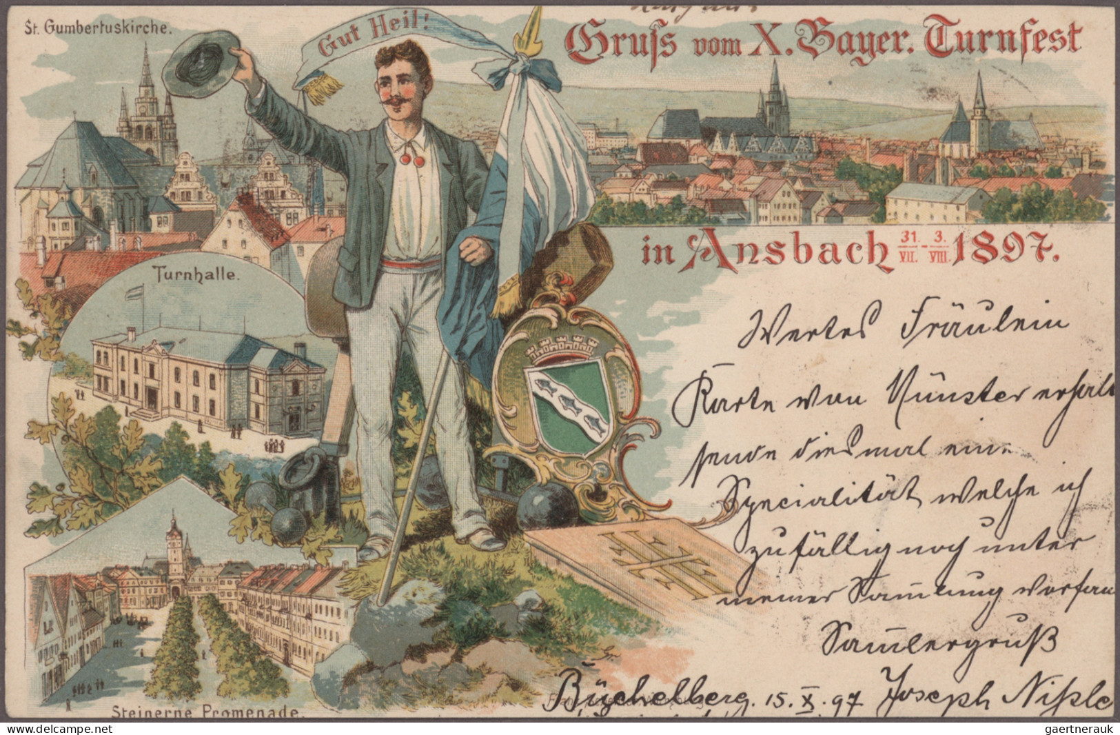 Ansichtskarten: 1890/1940 ca., Ansichtskartensammlung in 3 Ordnern mit über 700