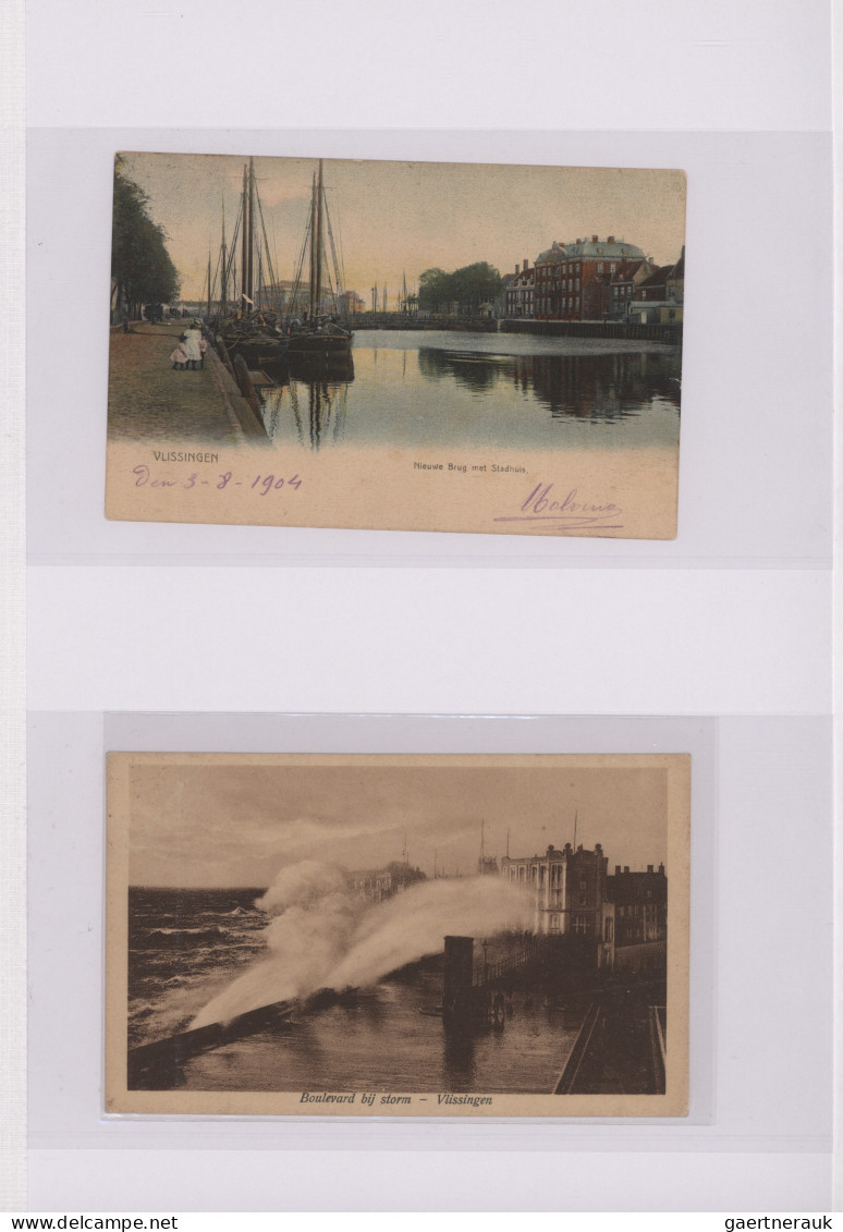 Ansichtskarten: 1900, Ein Album Mit Ansichtskarten Niederlande Viel Vlissingen - 500 CP Min.