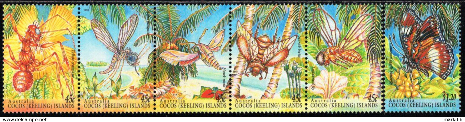 Cocos (Keeling) Islands - 1995 - Insects - Mint Stamp Set - Cocos (Keeling) Islands