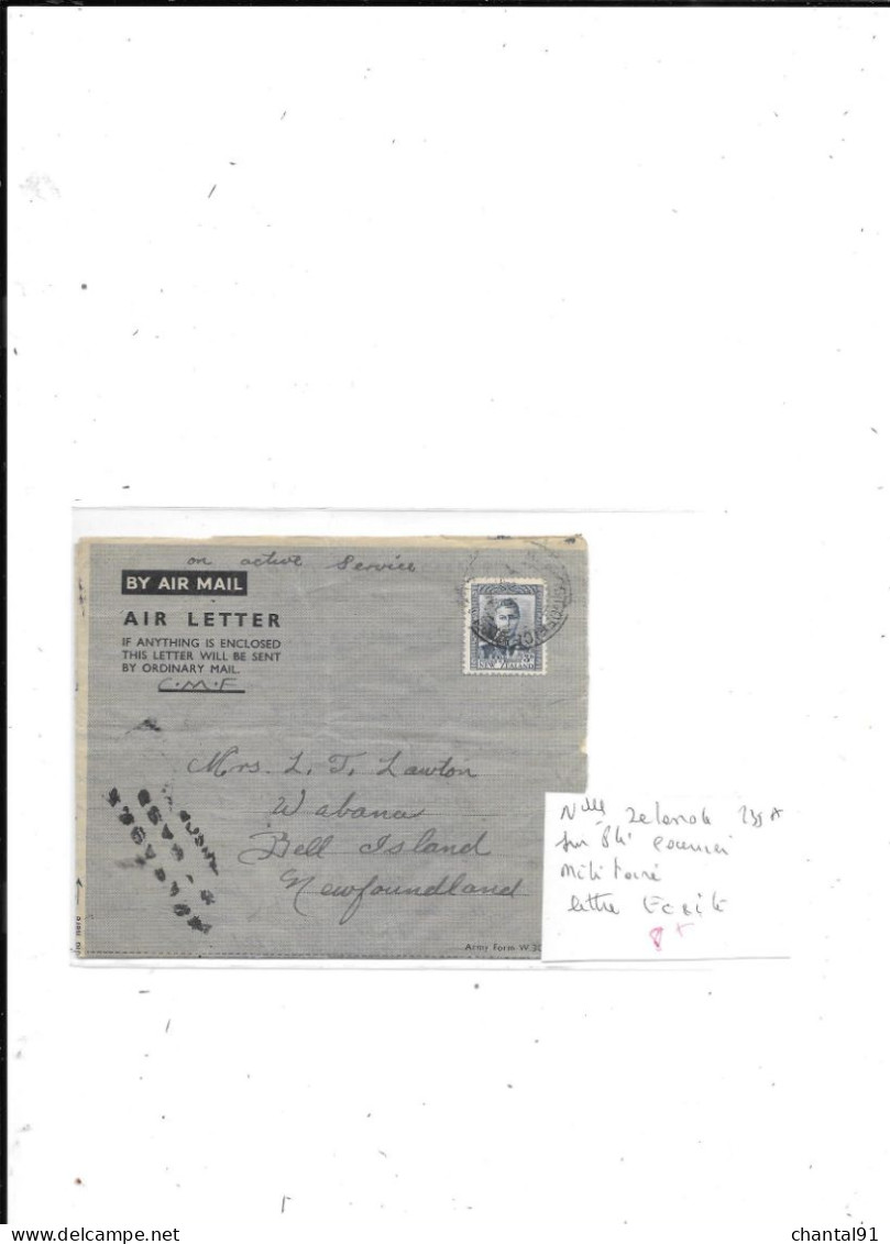 NOUVELLE ZELANDE N° 239A OBL SUR PLI COURRIER MILITAIRE LETTRE ECRITE - Brieven En Documenten