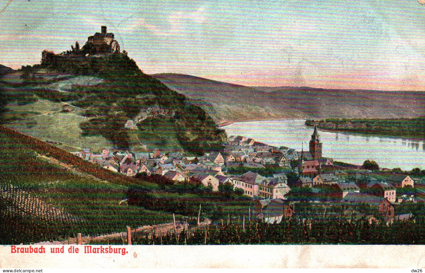 Braubach Und Die Marksburg 1906 - Lithographie, Der Romantische Rhein - Braubach
