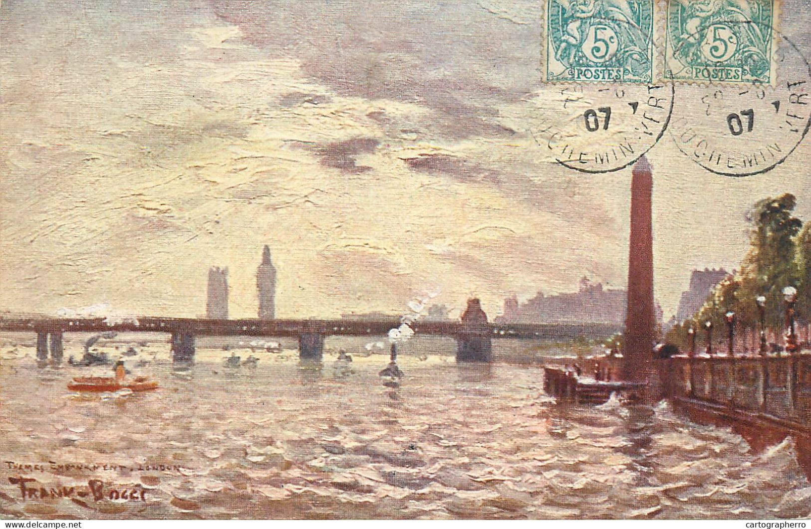 United Kingdom England Painting Thames And Needle - River Thames