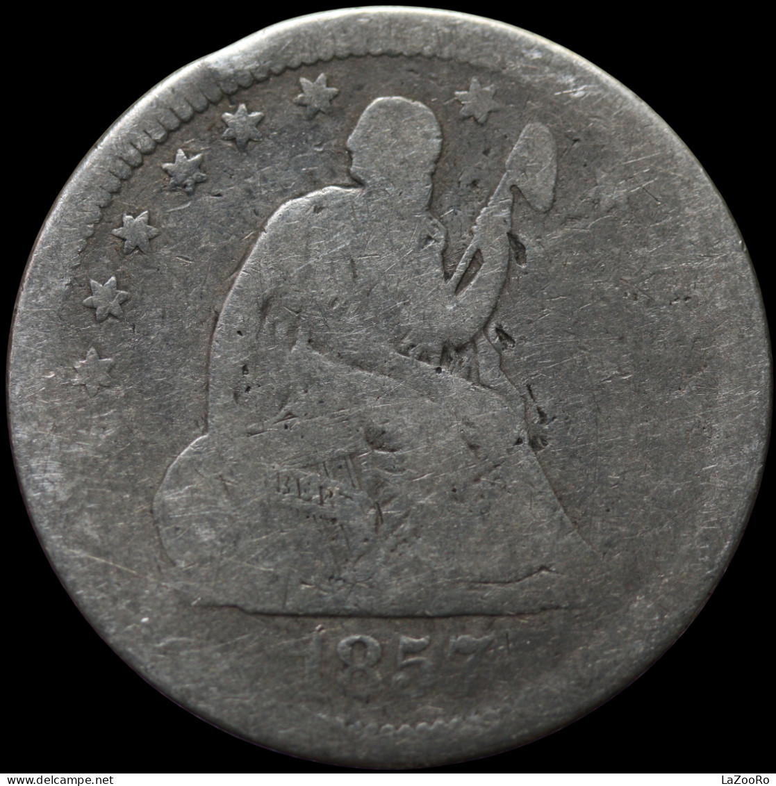 LaZooRo: United States Of America 1/4 Quarter Dollar 1857 G - Silver - 1838-1891: Seated Liberty