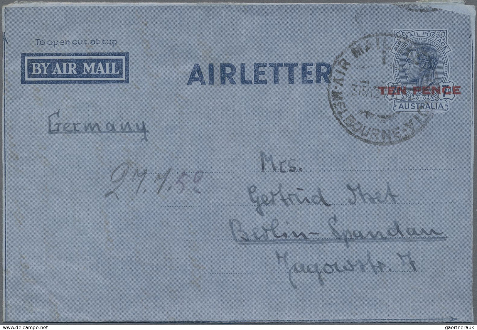 Australia: 1930's/1960's Ca.: 29 Covers, Postcards And Postal Stationery Items F - Collections