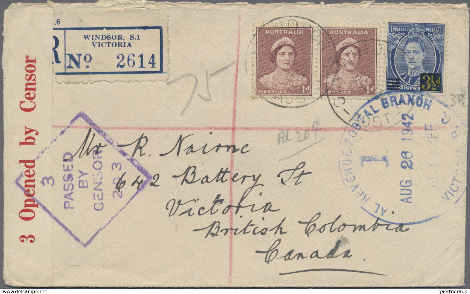 Australia: 1939/1945, Censored Covers To Overseas (13 Inc. One Registered) Or Us - Sammlungen