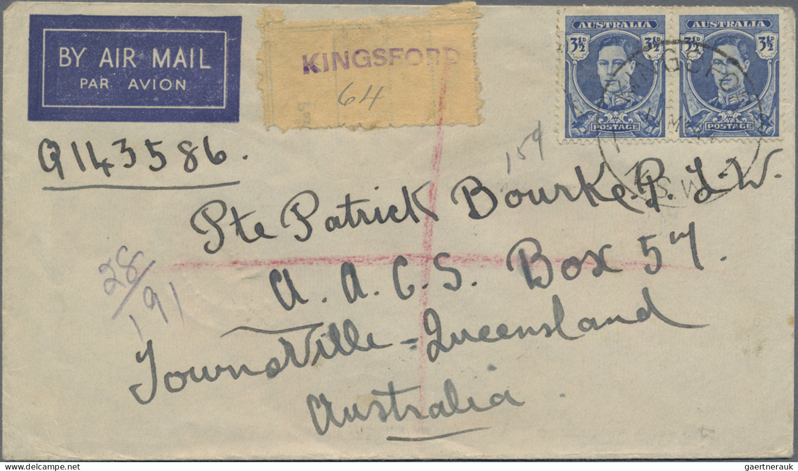 Australia: 1939/1945, Censored Covers To Overseas (13 Inc. One Registered) Or Us - Sammlungen