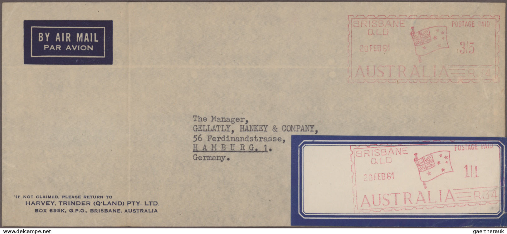 Australia: 1950/1979, METER MARKS, Assortment Of Apprx. 44 Commercial Covers Mai - Sammlungen