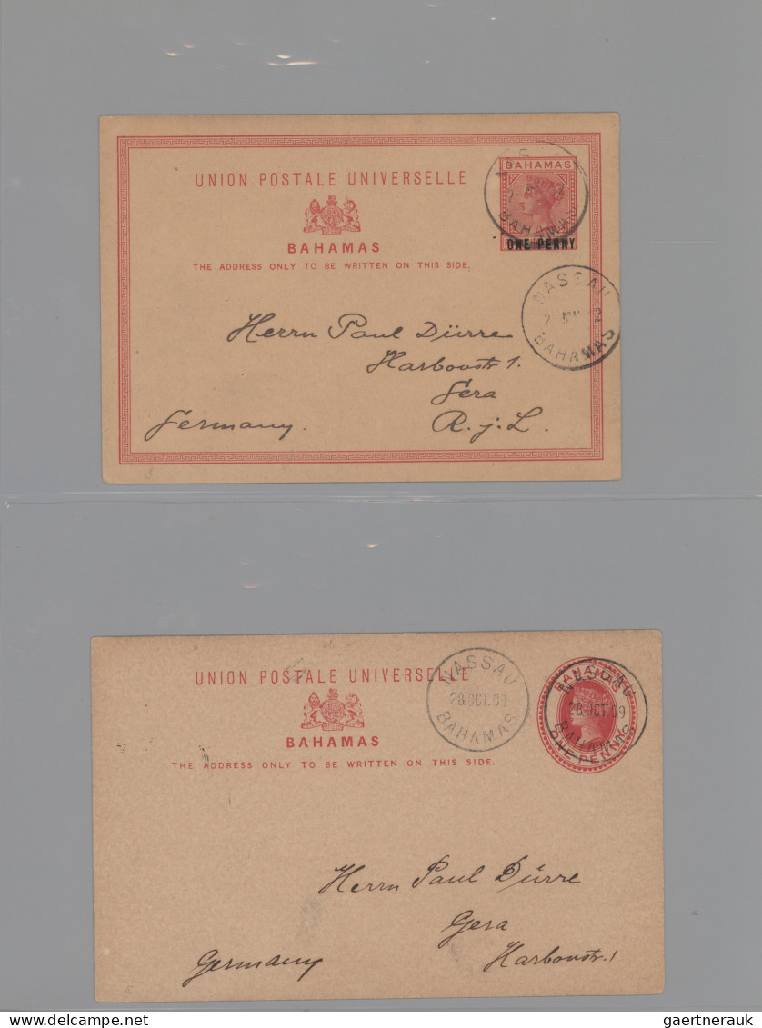 Bahamas - Postal Stationery: 1893/1925, Assortment Of Nine Used Stationeries (si - Altri & Non Classificati