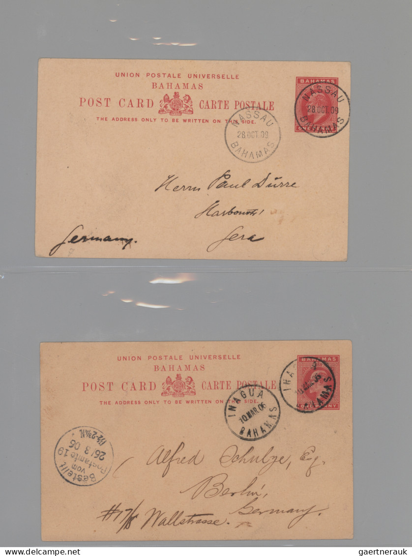 Bahamas - Postal Stationery: 1893/1925, Assortment Of Nine Used Stationeries (si - Other & Unclassified