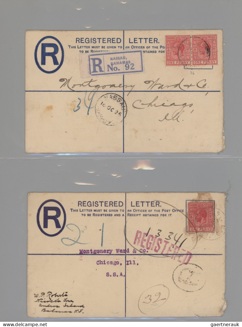 Bahamas - Postal Stationery: 1893/1925, Assortment Of Nine Used Stationeries (si - Other & Unclassified