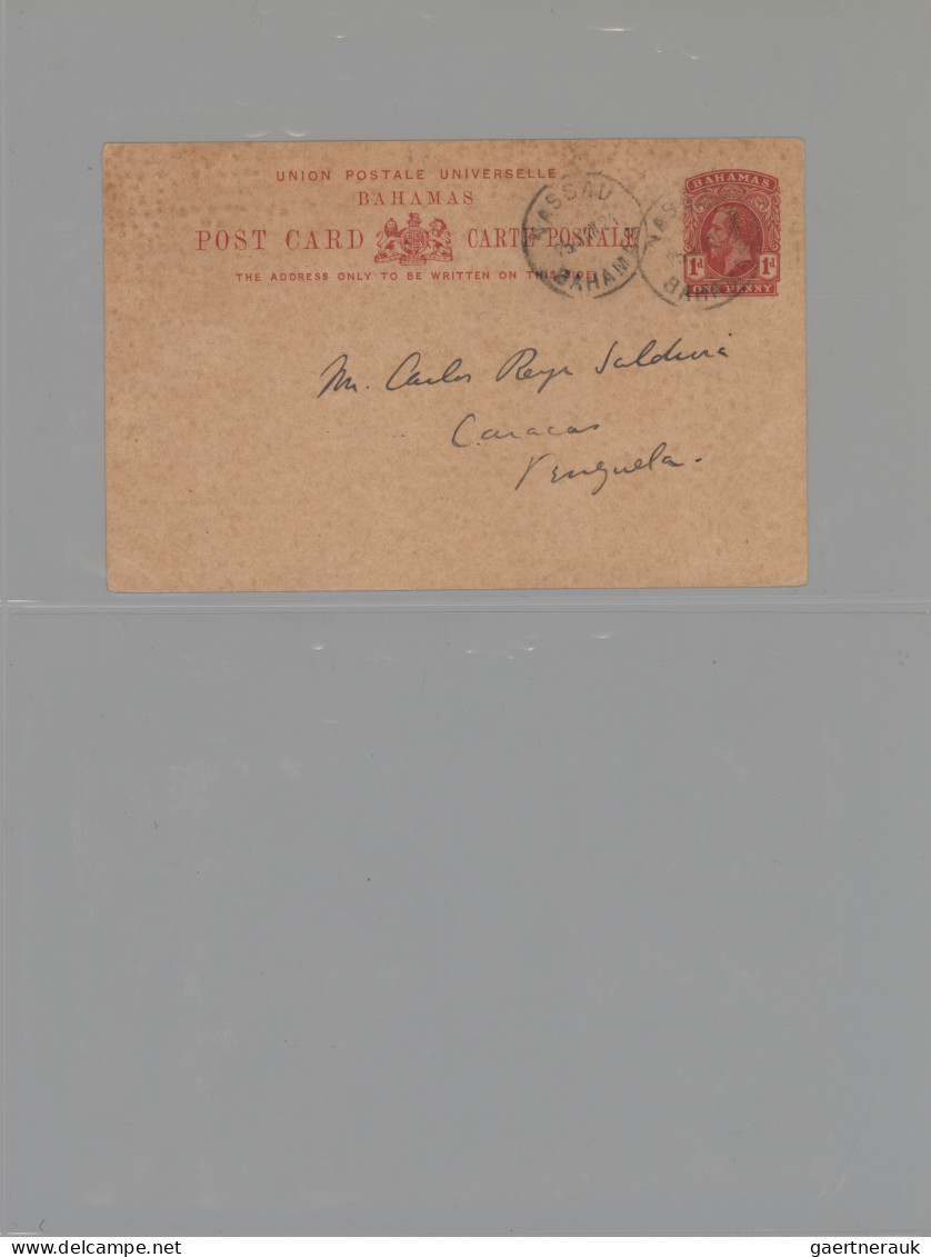 Bahamas - Postal Stationery: 1893/1925, Assortment Of Nine Used Stationeries (si - Autres & Non Classés