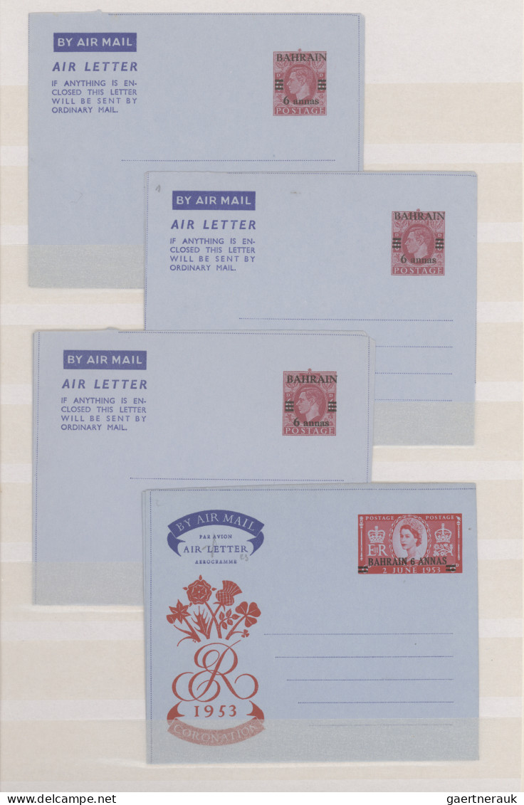 Bahrain - Postal Stationery: 1952/1974, Collection Of 56 Mainly Unused Air Lette - Bahrain (1965-...)